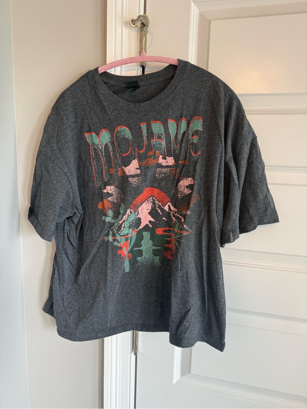 wild fable Dark Gray Mojave Graphic Tee with Red, Green & Pink Print